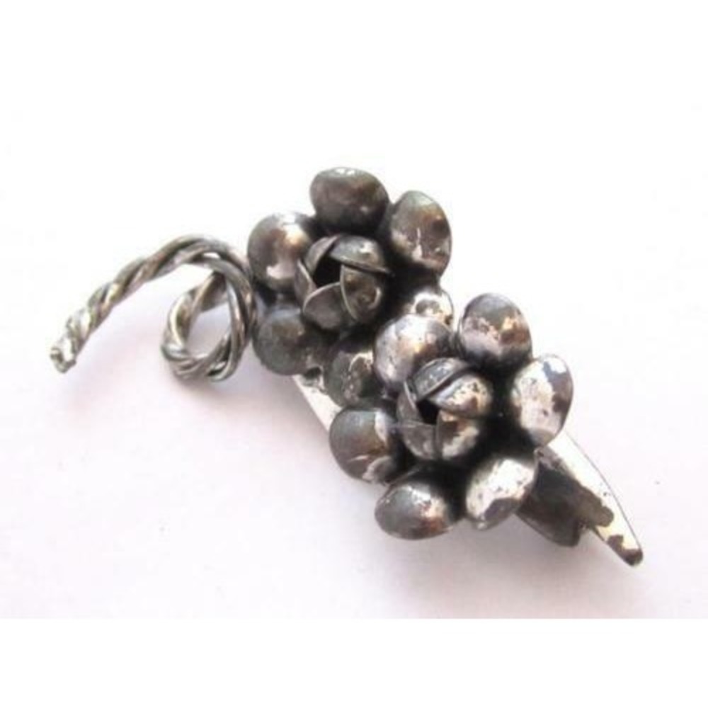 Vintage Sterling Silver Flowers‎ Old Signed Brooch Floral Pin*925*6g*1-7/8" - Picture 2 of 4